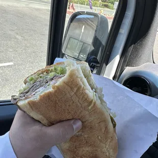 Hot Tri tip sandwich