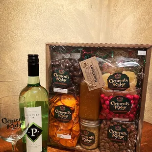 a bottle of wine and a glass of wine