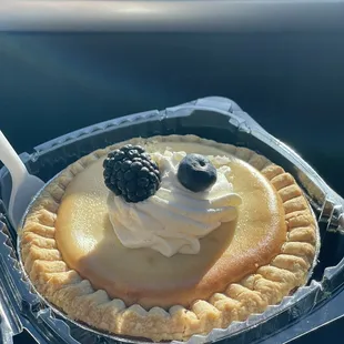 Black/blueberry sour cream pie