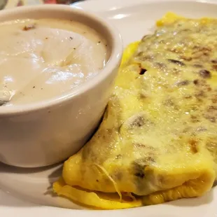 Meat lovers omelet with side of gravy