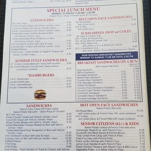 menu