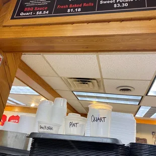menus on the counter