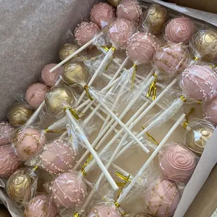 Vanilla cake pops for 60th bday!