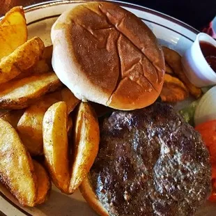 Kefta burger and fries