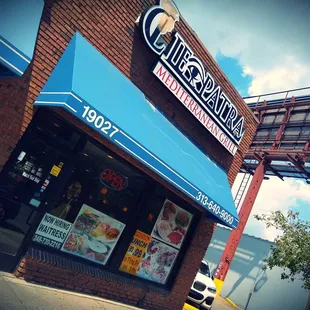 the front of the restaurant