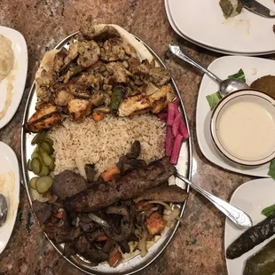 Combo platter for two is enough for four people!