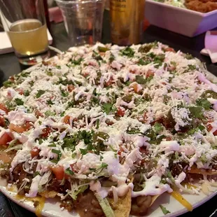 Nachos with ground beef $13. Very good!