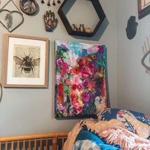 This colorful canvas is the artwork I purchased at The Clermont Cafe! I&apos;m obsessed!