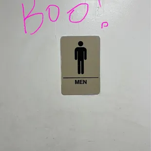 a men&apos;s restroom sign