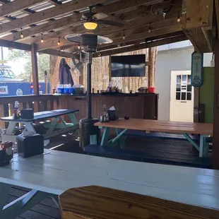 Outdoor seating,there&apos;s more on the other side