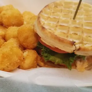 Chicken &amp; Waffles Sandwich Platter ($12.99)