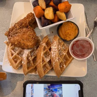Chicken and waffles