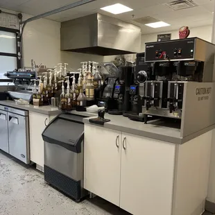 a coffee machine in a coffee shop