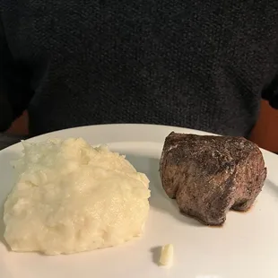 Filet mignon white cheddar mashed potatoes