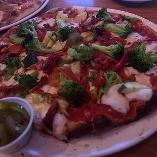 Italian Vegetarian Pizza with added sun dried tomatoes