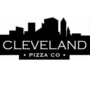 a black and white logo of cleveland pizza company
