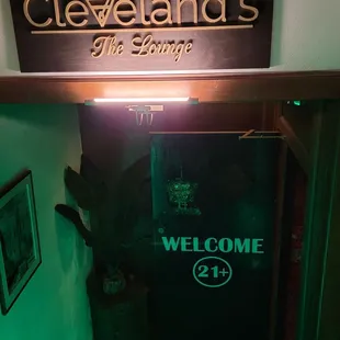 the entrance to the lounge