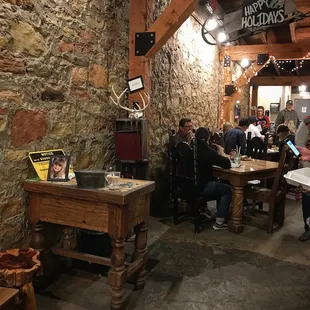 The rustic waiting area