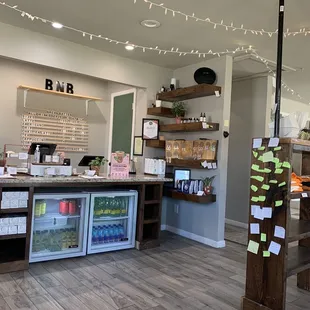 the inside of a coffee shop