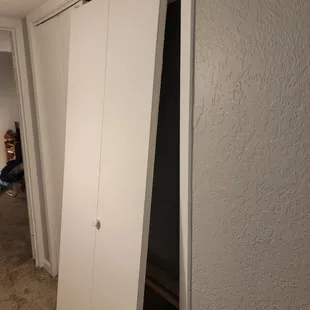 Door that fell off hinges and hit someone