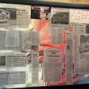 Old newspaper clippings about place