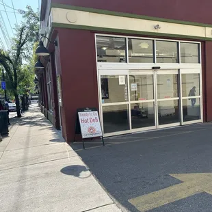 the entrance to the store