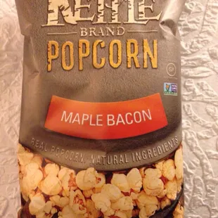 a bag of kettle brand popcorn