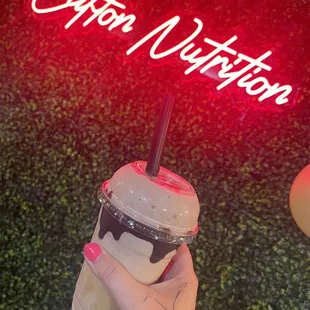 Chunky monkey frosted protein shake