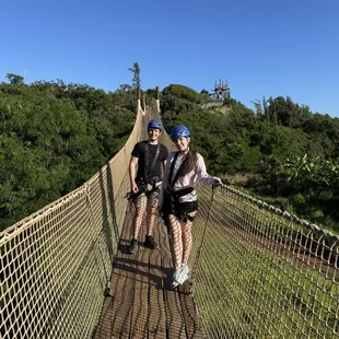 Bridge between zip lines
