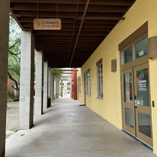 Outside entrance area