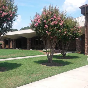 the front of the building