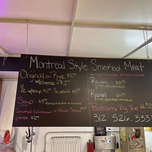 menus and prices