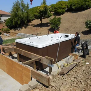 16' swim spa in place