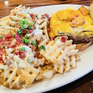 State Fair Burger &amp; Loaded Waffles fries