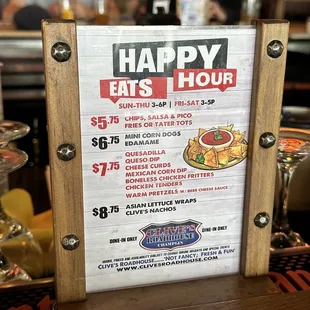 Happy Hour Menu (5/2023)