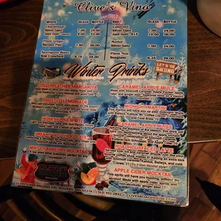 Winter drink menu 2024!
