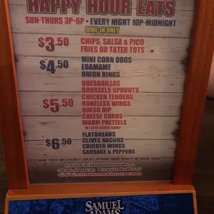 Happy hour specials