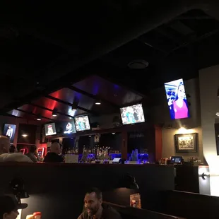 TVs above the bar