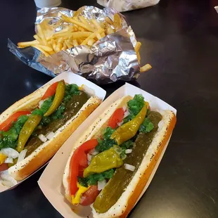 Chicago Hot Dogs with Fries