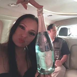 Malia and her Champagne  ! Cheers !