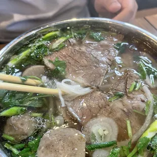 Brisket and beef balls pho
