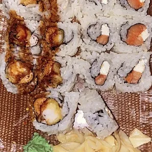 Shrimp Tempura Roll and Philly Roll!