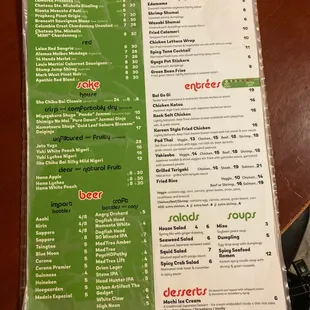 menu