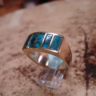 THOMAS BARBRE CHEROKEE HANDMADE 14K GOLD RING  2650.00