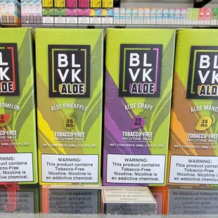 BLVK ALOE salts now in stock.