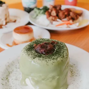 matcha azuki souffle pancake