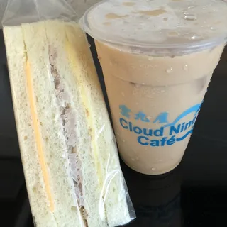 2. Tuna with Onion, Egg & Cheese Sandwich