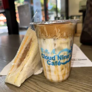 Cooked Dried Pork, Egg & Cheese Sandwich