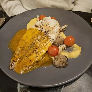 Pan seared red fish.