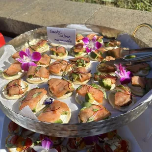Smoky Salmon mini pancakes